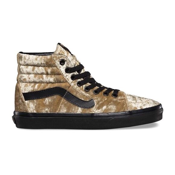 Vans Sk8-Hi Velvet‎ Tan Gold Women's Size 5 OTW Rare - Picture 1 of 5